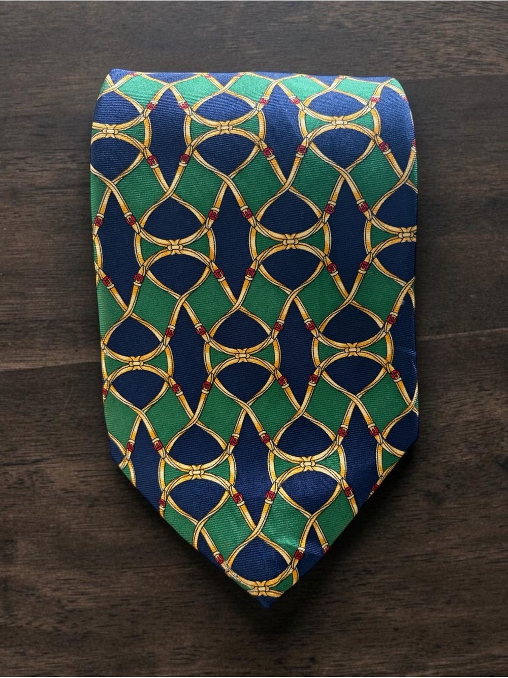 Bert Pulitzer VTG Tie 3.75/54.5 Collectors Edition 100% Silk Geo Medallion